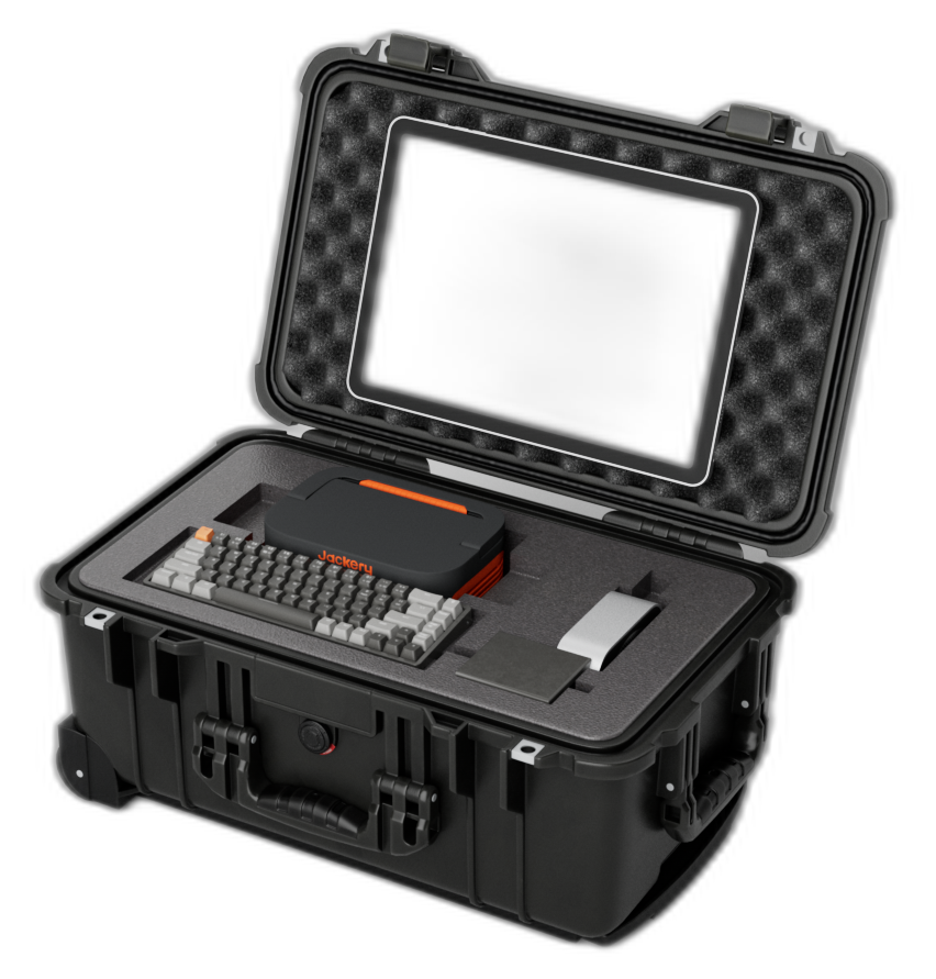Survival Expert Frontier — three-quarter view showing the complete ruggedized system
